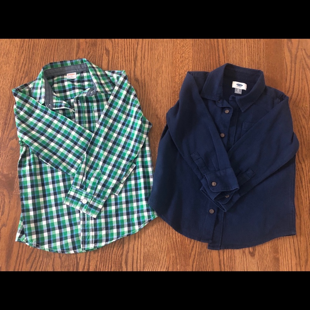 2 boys button down long sleeve shirts size 5T